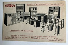 Cartolina Pubblicitaria Mobili Acciaio per Uffici Erga Milano c1