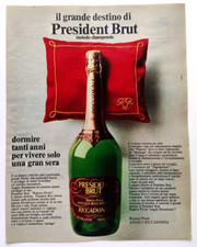 Pubblicita' President Brut Reserve Privee Angelo Riccadonna Advertising 1976(R5)
