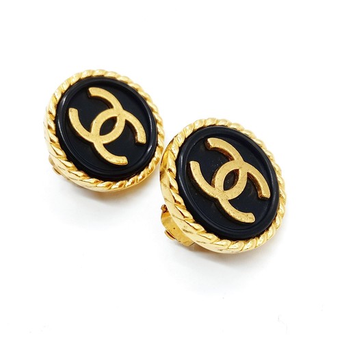 Chanel earring gold p - earring,