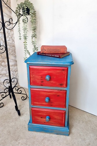 Cassettiera blu rossa in - cassettiera, e