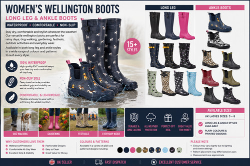 Stivali wellington donna - wellington,