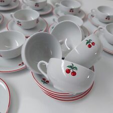 Richard Ginori  Servizio da caffè 14 persone Porcellana Ciliegie Vintage