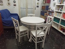 Tavolo bianco tondo Shabby + 4 sedie