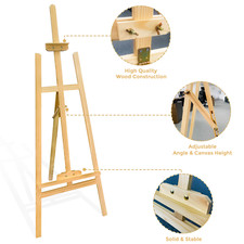 Treppiede da studio in legno pino tela cavalletto supporto per pittura artistica regolabile