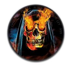 COIN - SANTA MUERTE : BURNING EYES 1 Oz Silver & Ruthenium Plated Mexico 2020