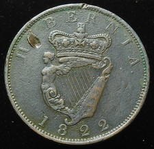 IRLANDA Giorgio IV rame un