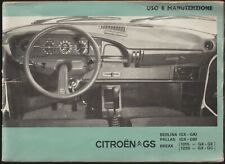 CITROEN GS BERLINA, PALLAS, BREAK - LIBRETTO USO E MANUTENZIONE 9/1976 