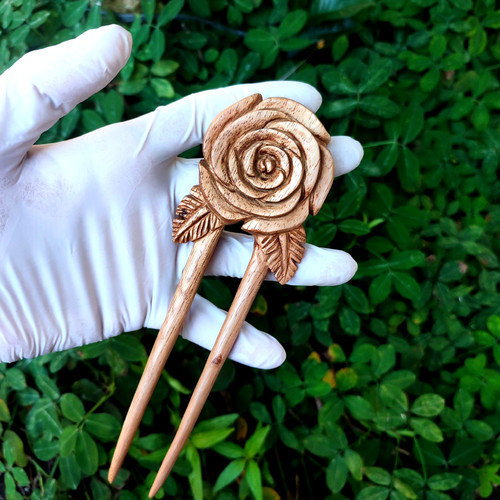 Spilla per capelli - fiore, rosa