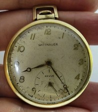 Orologio da tasca anni 50 10 Wittnauer 65 Revue oro 10k cassa 43mm funzionante 