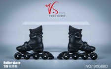 Scarpe da pattinaggio a rotelle VSTOYS 19XG68D 1/6 nere adatte a 12 pollici PH TBL corpo femminile