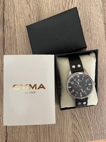 Cyma analog watch leather - cyma,