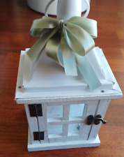 LANTERNA CON STRUTTURA IN LEGNO 15X12X27CM COLORE BIANCO