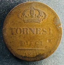 10 Tornesi 1840 Stati Italiani Ferdinando II KM#331 K050424A0
