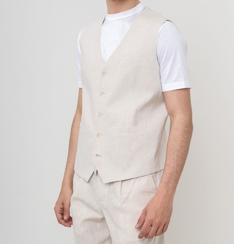 Gilet uomo misto lino - uomo, in