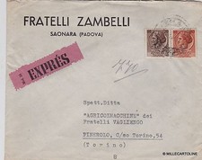 # PUBBLICITARIA: Saonara - "FRATELLI ZAMBELLI" - busta intestata - 1957