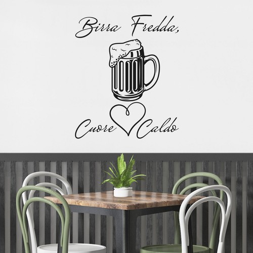 Adesivo murale birra fredda - adesivo,