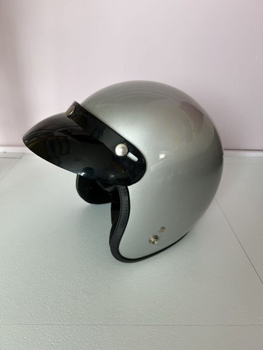 Casco jet argento moto epoca - argento,