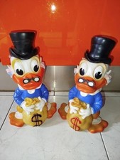 2 Pupazzi Gomma Disney Zio Paperone U.Scrooge Picsou LEDRA Ledraplastic Dagobert