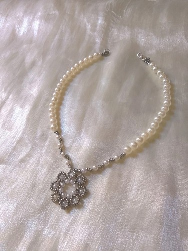 Collana perle pendaglio fatta - collana,