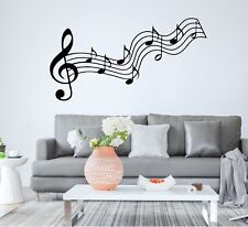 WALL STICKERS ADESIVI MURALI Pentagramma con note Musica Chiave violino music
