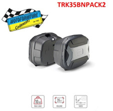 Coppia Valigie Laterali Nere GIVI TREKKER LITE 35 LT Con Inserti Plastica Grigia