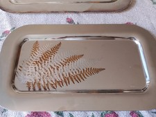 Vassoio Sambonet GTS con decorazione Felci vintage