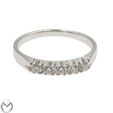 Anello in oro bianco 18 Kt 750 veretta diamanti 0,35 ct -741/ST-
