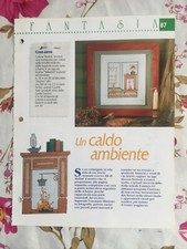 Schema punto croce Ricamo Un caldo ambiente camino quadro gatto