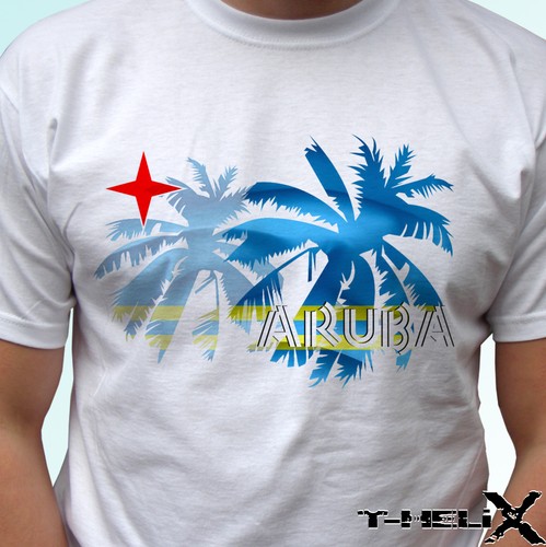 Aruba palm flag t shirt - t,