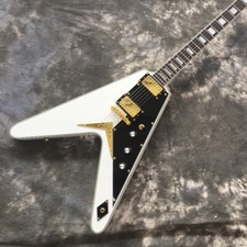 White Flying V Electric Guitar