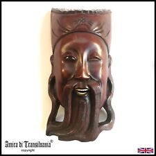 antica maschera giapponese hannya noh legno antiquario da collezione vintage samurai di