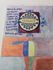 Patch Versace Ricamato Con Tessuto Denim 