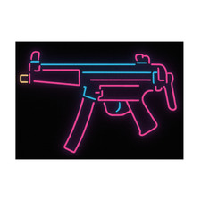Adesivo retrò Mp5 neon 3