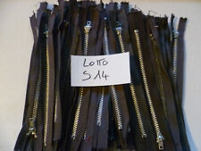 30 PZ CERNIERE MISTE VARI GRIGIO SCURO 14 CM LAMPO ZIP CATENA 3 PANTALONE