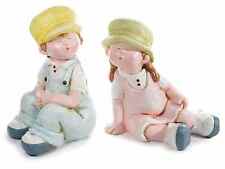 Regalo Design Bimbi in ceramica seduti che fischiettano