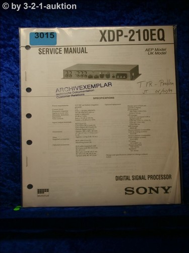 Manuale servizio sony xdp - manuale, di