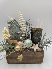 Decorazione natalizia buona festa sfera tea light stella crema