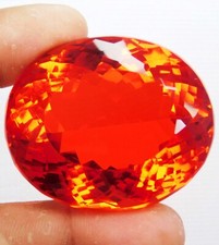 Opale di Fuoco Messicano Certificato Naturale 395,00 Ct Rosso Arancio Taglio Ovale Gemma