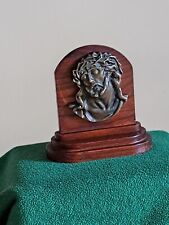 Altarino in legno con volto di Cristo in bronzo cm 15 x 13