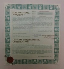 ROLEX Guarantee Warranty Paper