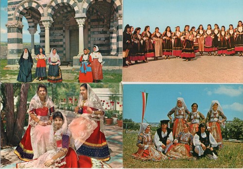 Cartoline costumi sardi - costumi,