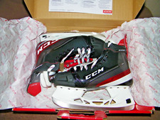 PATTINI DA HOCKEY SU GHIACCIO CCM JET SPEED FT485 NUOVI CON SCATOLA, TAGLIA ADULTO 8,5 CON SCARPA SKATE 10