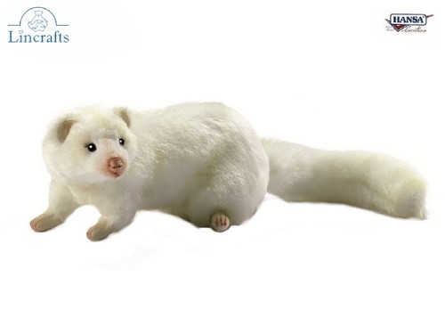 Peluche furetto bianco hansa - bianco,