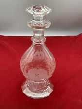 BELLISSIMA BOTTIGLIA CARAFFA ANTICA IN VETRO CON DECORO INCISO