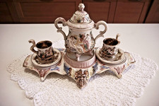 CAPODIMONTE - SERVIZIO DA TÈ/CAFFÈ DIPINTO A MANO ORIGINALE