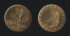 20 LIRE 1969 RAMO DI QUERCIA -