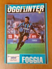 "Oggi Inter" programma ufficiale del 1° settembre 1991: Inter-Foggia con poster 