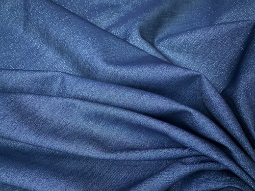 Tessuto denim chambray - tessuto, blu