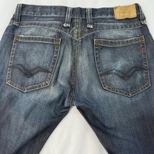 Jeans uomo Replay 34x34 scuro MV998 vintage rotto gamba dritta bottone mosca