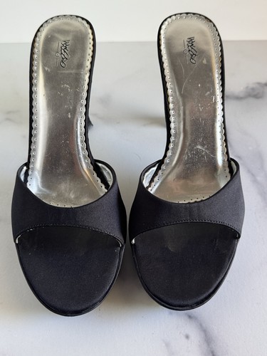 Mules tacco alto raso nero - mules,